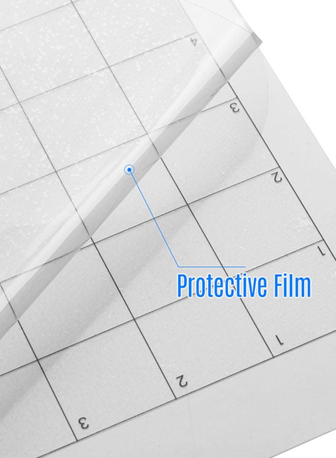 3-Piece Adhesive Cutting Mat With Measuring Grid Clear - Image 5