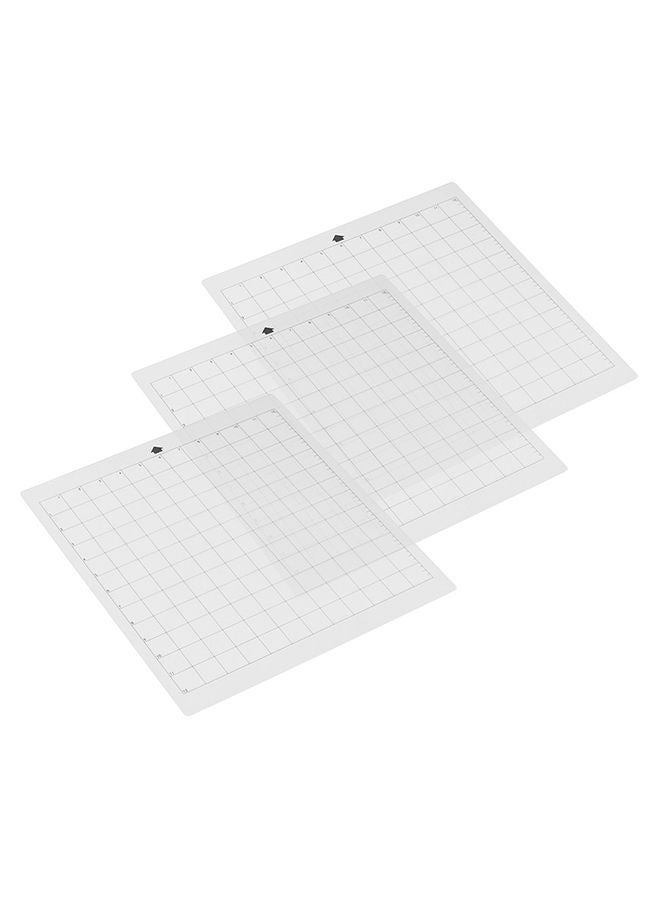 3-Piece Adhesive Cutting Mat With Measuring Grid Clear - Image 1