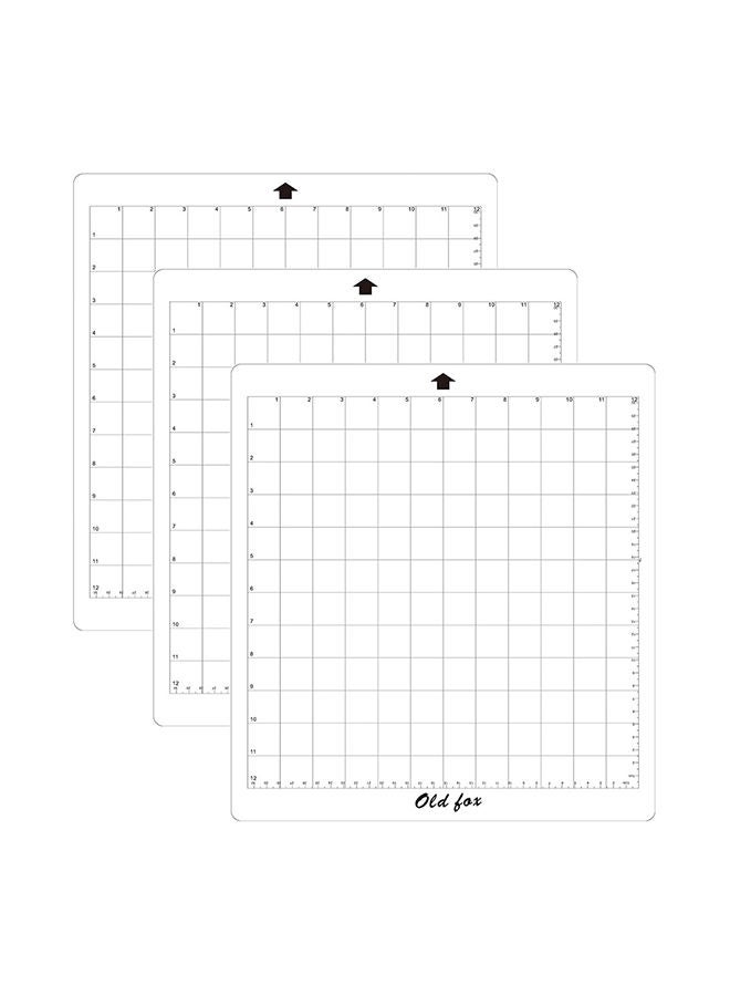 3-Piece Adhesive Cutting Mat With Measuring Grid Clear - Image 3
