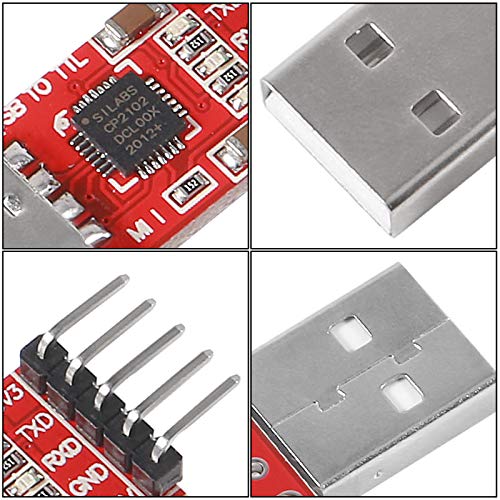 Atnsinc 3 قطع محول USB 2.0 إلى TTL 5 دبابيس محول تسلسلي USB إلى TTL لوحدة UART STC 3.3 فولت و 5 فولت مع سلك دوبونت (USB 2.0 إلى TTL CP2102) - Image 4