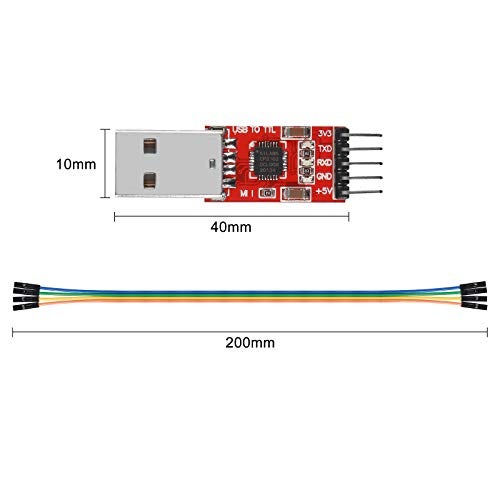 Atnsinc 3 قطع محول USB 2.0 إلى TTL 5 دبابيس محول تسلسلي USB إلى TTL لوحدة UART STC 3.3 فولت و 5 فولت مع سلك دوبونت (USB 2.0 إلى TTL CP2102) - Image 5