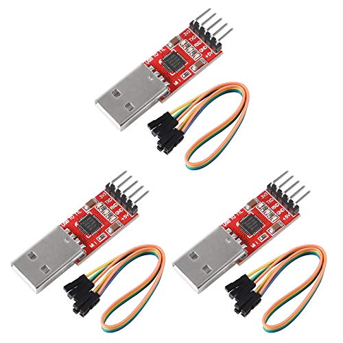 Atnsinc 3 قطع محول USB 2.0 إلى TTL 5 دبابيس محول تسلسلي USB إلى TTL لوحدة UART STC 3.3 فولت و 5 فولت مع سلك دوبونت (USB 2.0 إلى TTL CP2102) - Image 1