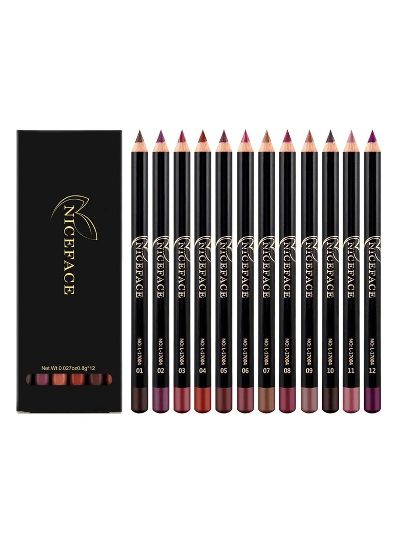 BLOOMING TIME 12 Color Lip Pencil - Soft Waterproof Smooth Lip Liner - Image 3
