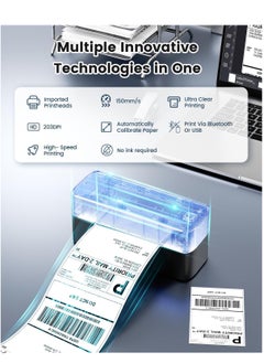phomemo 241-BT Wireless Bluetooth Thermal Label Printer for Shipping - Multi-Device Compatible (iOS/Android/Tablet/PC), Inkless Sticker Printer for Logistics, Retail & Small Business.It contains 10 sheets of 4*6 white paper  - Image 4