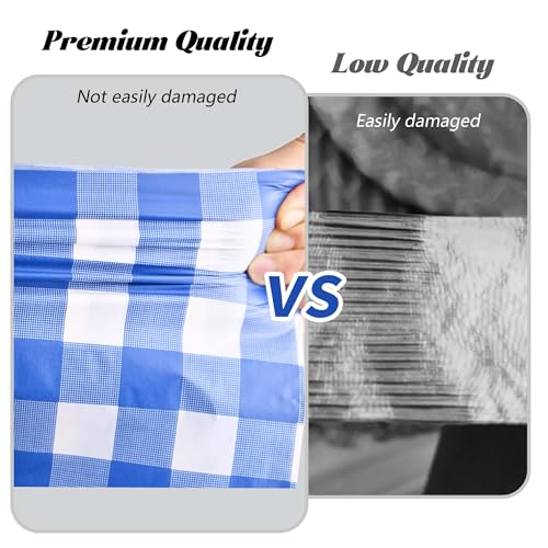Vrisssot Disposable Blue Checkered Plastic Table Cover Roll 54in X 120ft - Heavy Duty Waterproof Tablecloth with Easy Slide Cutter for Parties, Picnics & Outdoor Gatherings - Image 2