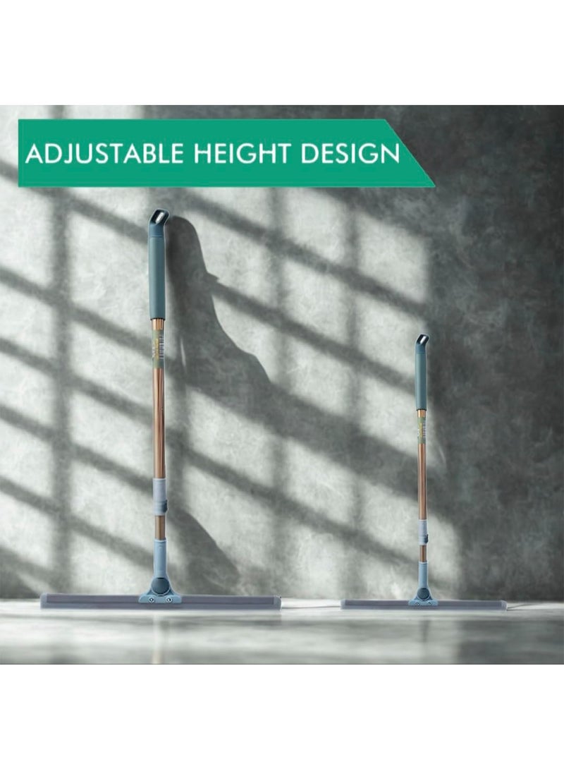 49cm Silicone Head Heavy Duty Squeegee and Mop 180° with Adjustable Handle, 74-120cm Pole, Stainless Steel- - Image 3