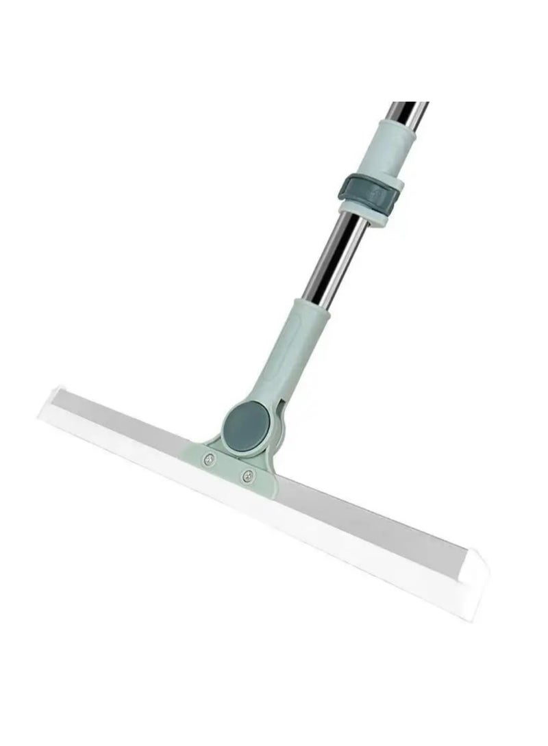 49cm Silicone Head Heavy Duty Squeegee and Mop 180° with Adjustable Handle, 74-120cm Pole, Stainless Steel- - Image 1