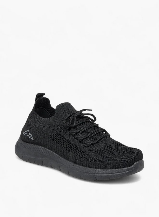 Oaklan by Shoexpress Logo Print Sports Shoes with Lace-Up Closure