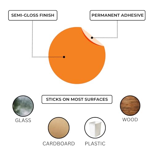 ChromaLabel 1/4 Inch Circle Sticker Labels, Easy to Write on Colored Dot Stickers with Handy Dispenser, Round Color Coding Labels - 1000 Sticky Dots, Orange Stickers - Image 3