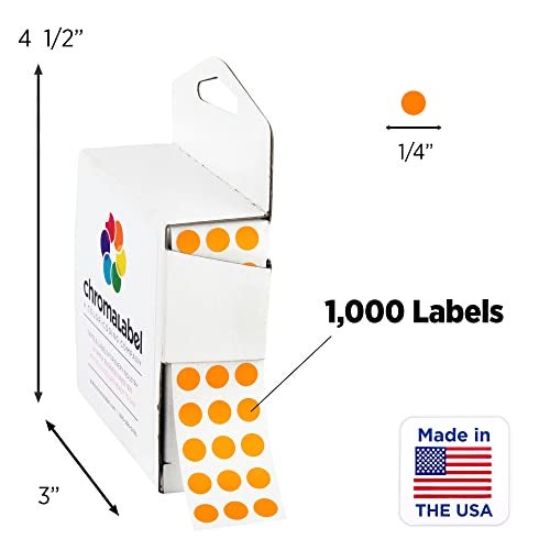 ChromaLabel 1/4 Inch Circle Sticker Labels, Easy to Write on Colored Dot Stickers with Handy Dispenser, Round Color Coding Labels - 1000 Sticky Dots, Orange Stickers - Image 2