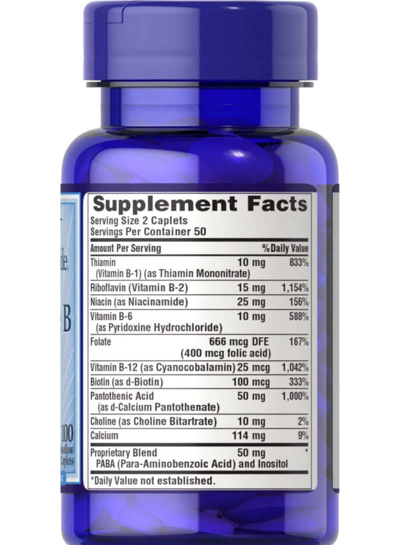Puritan's Pride Puritan's Pride Complete B B-Complex Vitamin 100 coated caplets  - Image 2