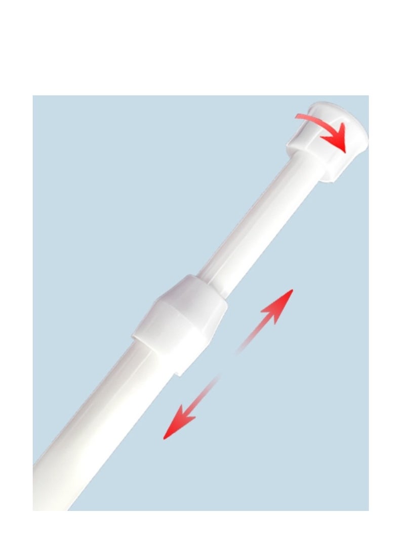 MarlaMall Tension Curtain Rod,2 Pcs Adjustable Spring Tension Rod,Extendable Window/Cupboard/Shower Hanging Curtain Rod,21.6-35.4 in,White - Image 3