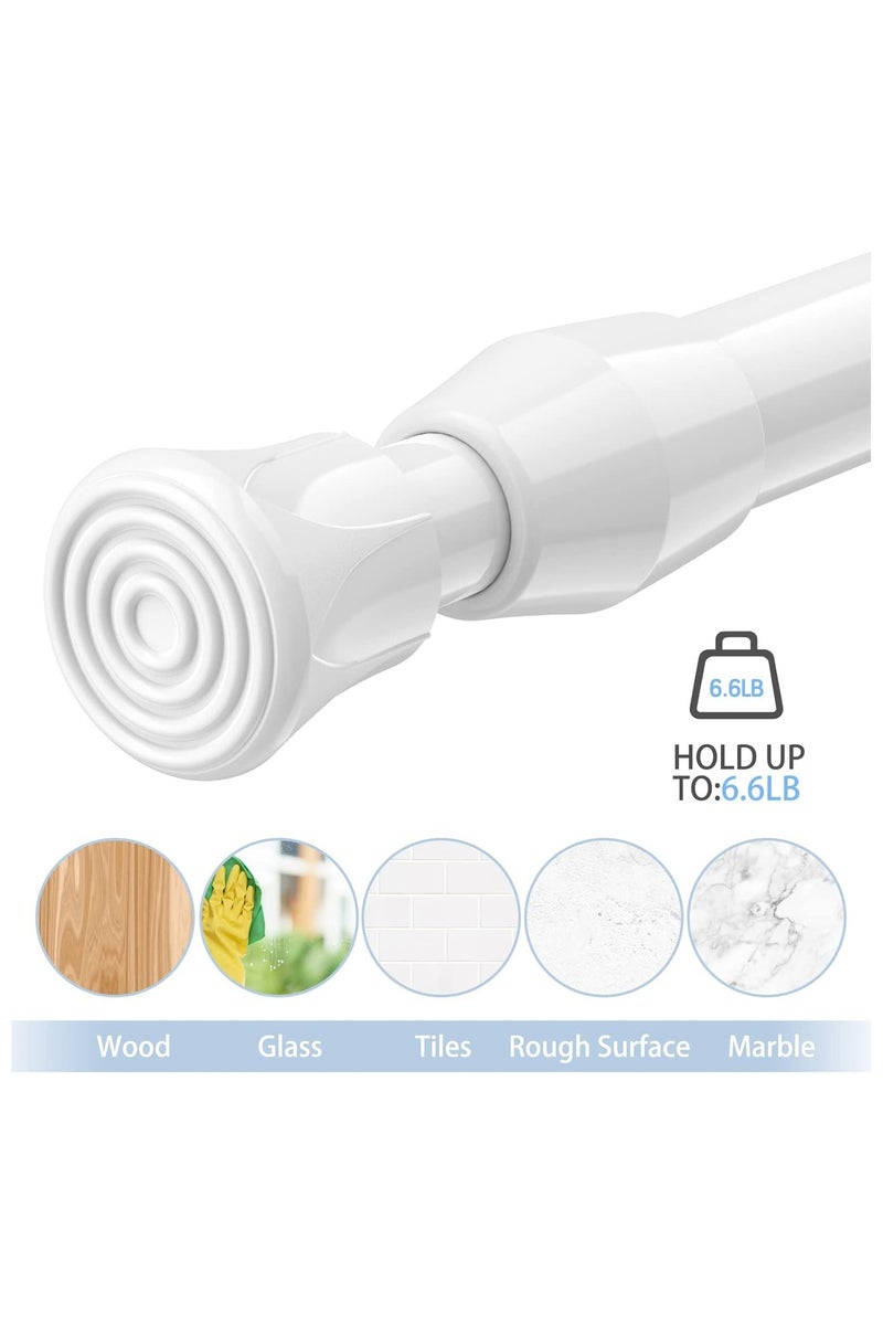 MarlaMall Tension Curtain Rod,2 Pcs Adjustable Spring Tension Rod,Extendable Window/Cupboard/Shower Hanging Curtain Rod,21.6-35.4 in,White - Image 2
