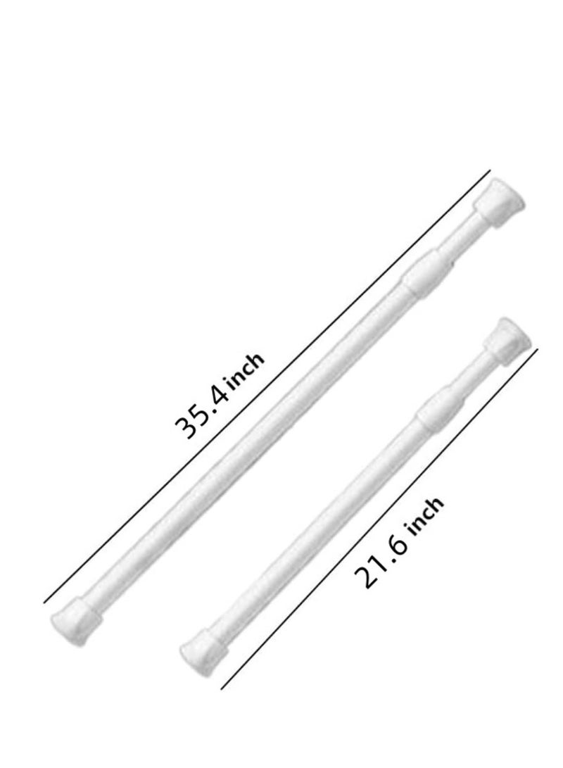 MarlaMall Tension Curtain Rod,2 Pcs Adjustable Spring Tension Rod,Extendable Window/Cupboard/Shower Hanging Curtain Rod,21.6-35.4 in,White - Image 4
