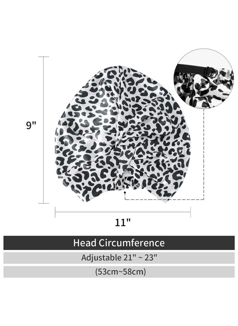ZIMASILK 22 Momme Silk Sleep Cap Leopard Print  - Image 5