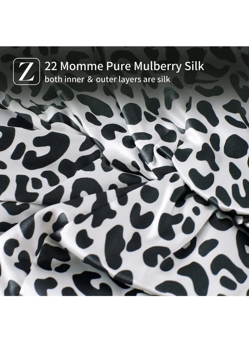ZIMASILK 22 Momme Silk Sleep Cap Leopard Print  - Image 2
