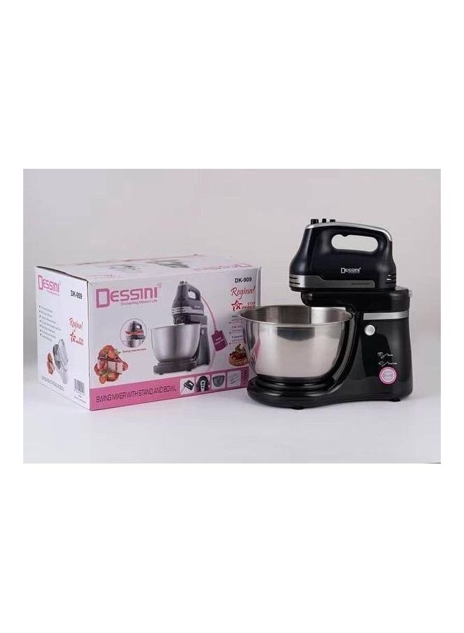 ديسيني عجان دوار مع حامل ووعاء 5 L 650 W DK909Black أسود/ فضي - Image 1