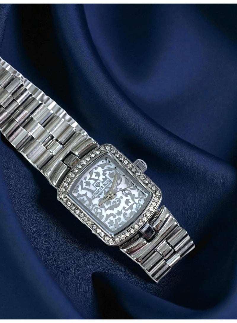 فاندر بلو ساعة يد انيقة رسمية للنساء انالوج بعقارب وحركة كوارتز من الستانلس ستيل ومقاومة للماء - Image 2