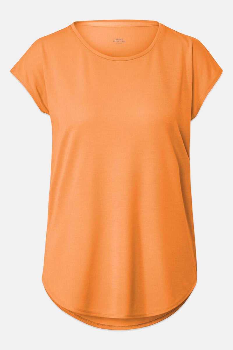 Tchibo Women Sportswear Fit Cap Sleeves Training Top, Orange - Image 2