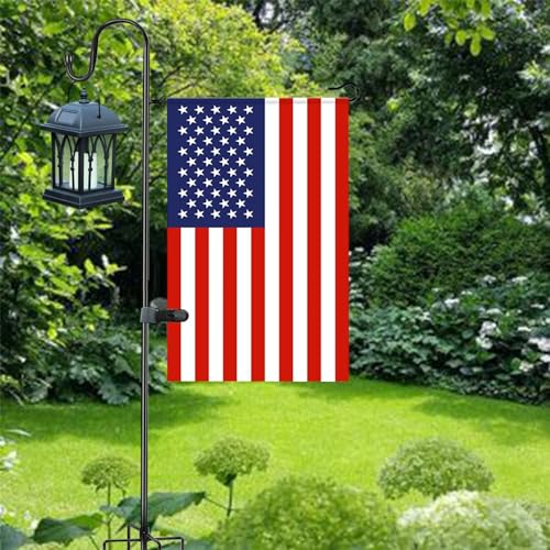 Akeydeco Garden Flag Stand and Shepherd Hook,48 Inch Garden Flag Pole Holder with one Tiger Clip and two Spring Stoppers for Bird-Feeder Lantern Plant-Hook Garden-Stake Seasonal Flags - Image 3