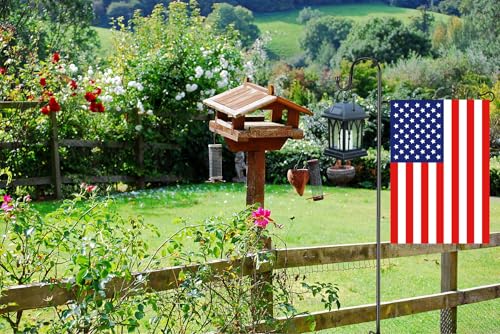 Akeydeco Garden Flag Stand and Shepherd Hook,48 Inch Garden Flag Pole Holder with one Tiger Clip and two Spring Stoppers for Bird-Feeder Lantern Plant-Hook Garden-Stake Seasonal Flags - Image 4