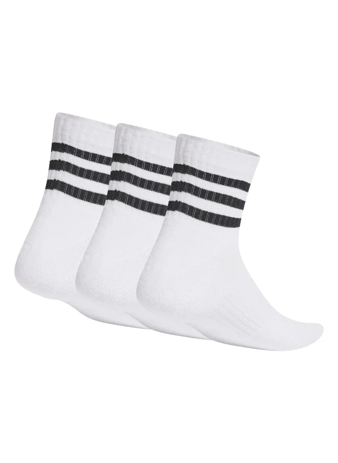 Adidas adidas 3 stripes cushioned sportswear mid cut pair pack unisex ankle socks