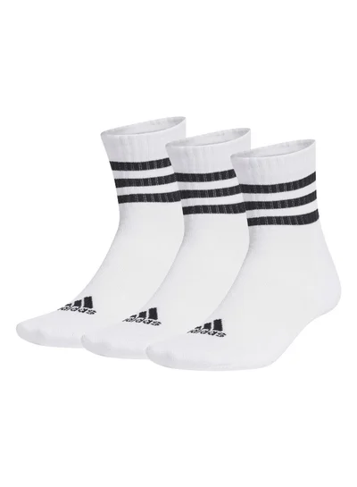 Adidas 3S C Spw Mid 3P White Training Socks For Unisex 10K - 11.5K