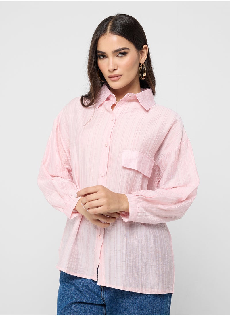 ELLA Button Down Sheer Shirt  - Image 1
