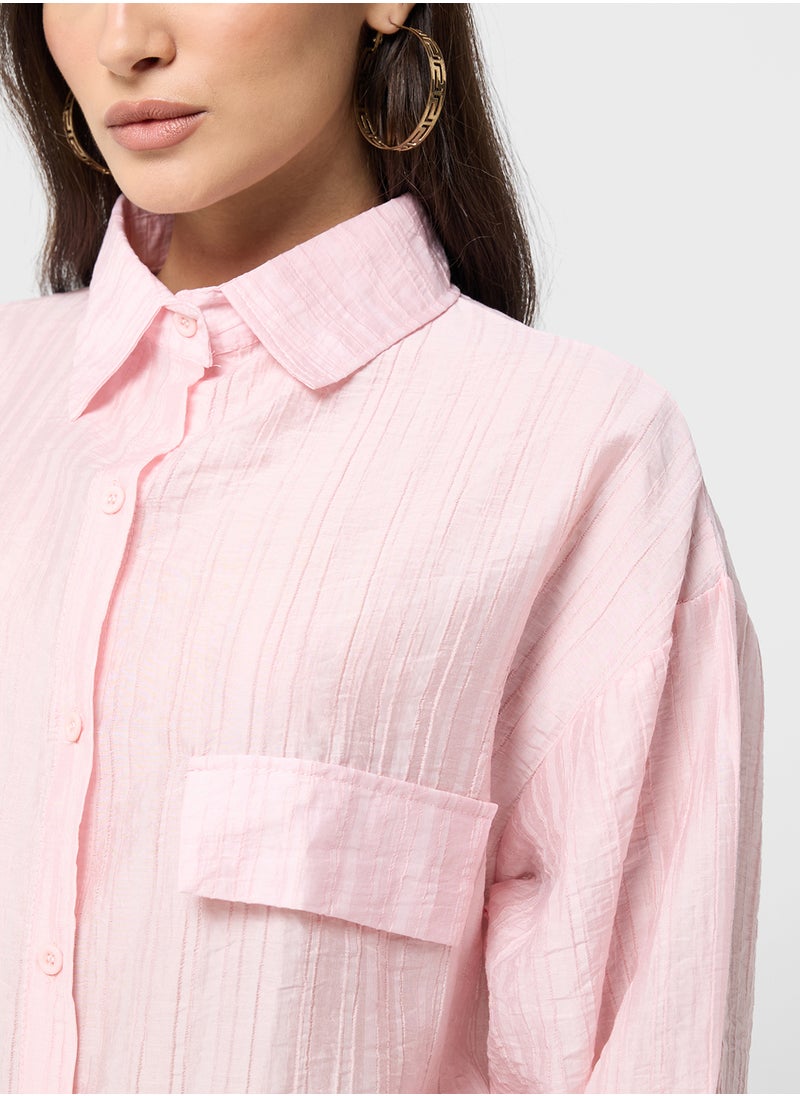 ELLA Button Down Sheer Shirt  - Image 3