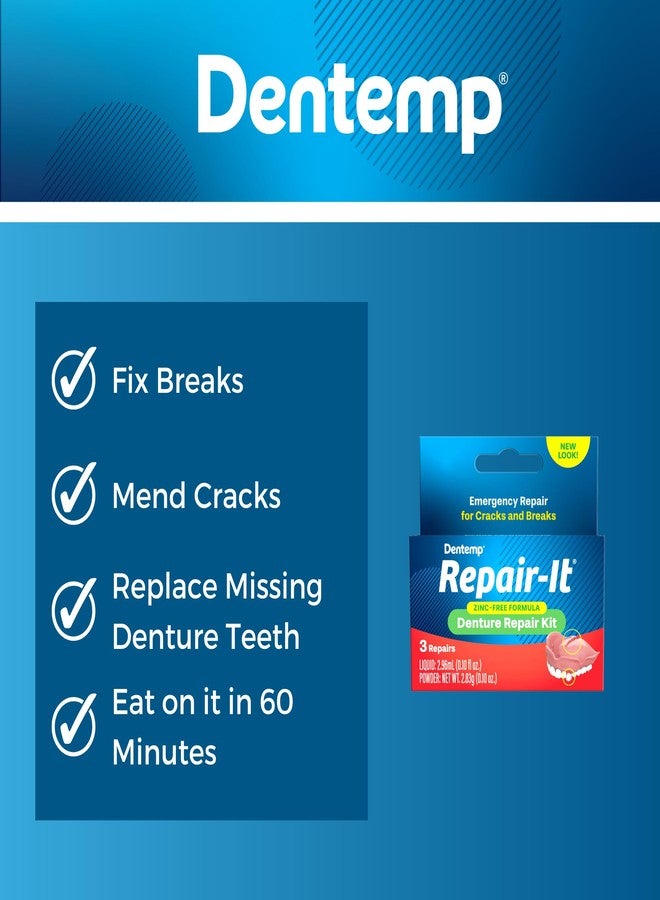Dentemp Repair Kit - Repair-It Advanced Formula Denture Repair Kit (Pack of 2) - Repairs Broken Dentures, Mends Cracks and Replace Loose Teeth - Image 5