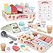 Melofaver Wooden Ice Cream Toys for Toddlers 35 Kids Wooden Toys Play Kitchen Accessories Play Food Sets for Kids Kitchen Pretend Play Toys Gifts for 3 4 5 Year Old Girls Boys Birthday Christmas - Image 2