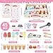 Melofaver Wooden Ice Cream Toys for Toddlers 35 Kids Wooden Toys Play Kitchen Accessories Play Food Sets for Kids Kitchen Pretend Play Toys Gifts for 3 4 5 Year Old Girls Boys Birthday Christmas - Image 4