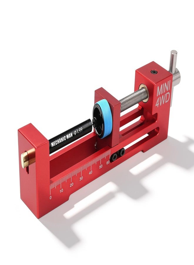 WGFOIP Aluminium Alloy 4 Wheel Drive Tire Installer, RC Mini Car Wheel Loader Tool for Easy Tire Fitting and Replacement (Red) - Image 1
