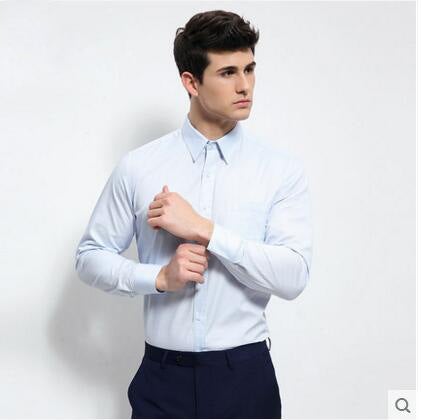 G2000 Shirt Mens Long-sleeved Business Dress Work Clothes Business Wear Cotton Shirt Slim-fit White Mens Shirt Long-sleeved Light Blue 