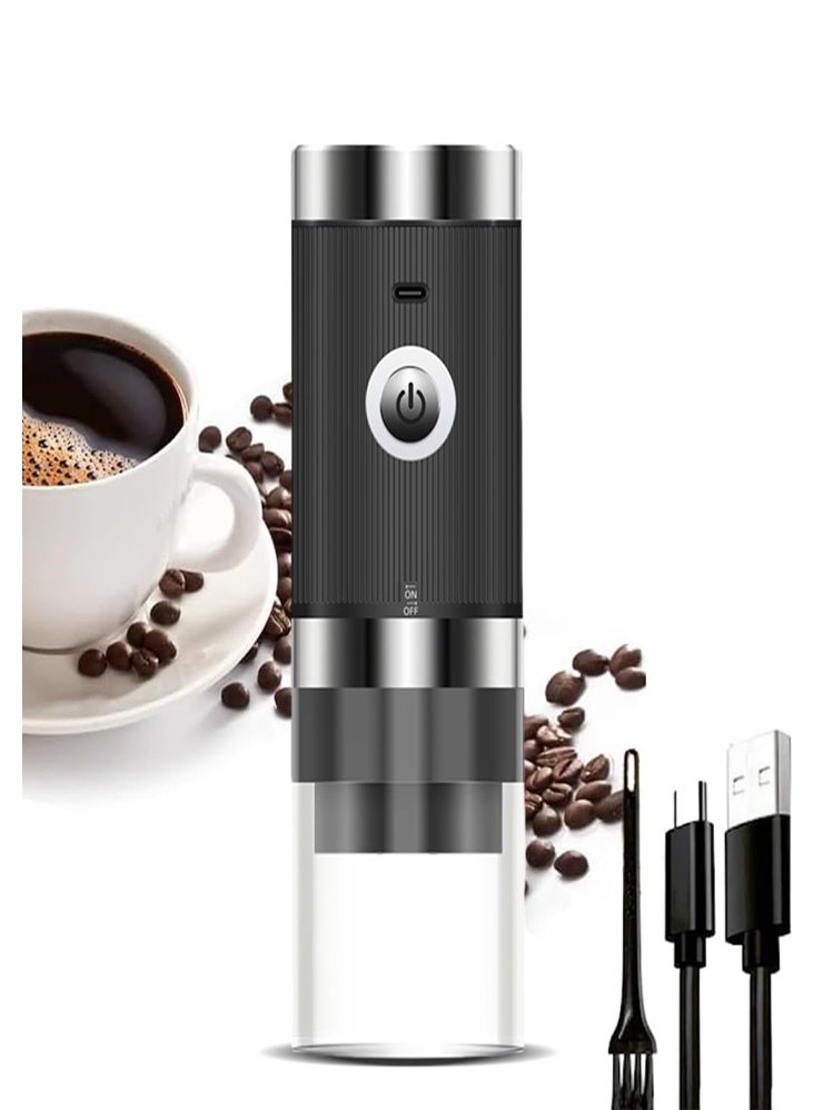 دي إم جي تك مطحنة قهوة كهربائية - محمولة وقابلة للشحن، مع إعدادات قابلة للتعديل، شحن من نوع C، ووعاء قابل للإزالة وفرشاة - للاستخدام في الكافيه والضغط الفرنسي والسكب، المنزل والسفر - Image 1