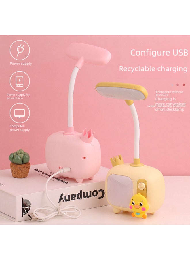 Generic - Adorable Student Desk Lamp LED Eye Protection Reading Writing Light For Dormitory Bedside Small Night Light Charging And Plugging-Color:Small Dinosaur Green Distribution USB Charging Cable-Dimensions:9.5*6.3*22.5 - Image 1