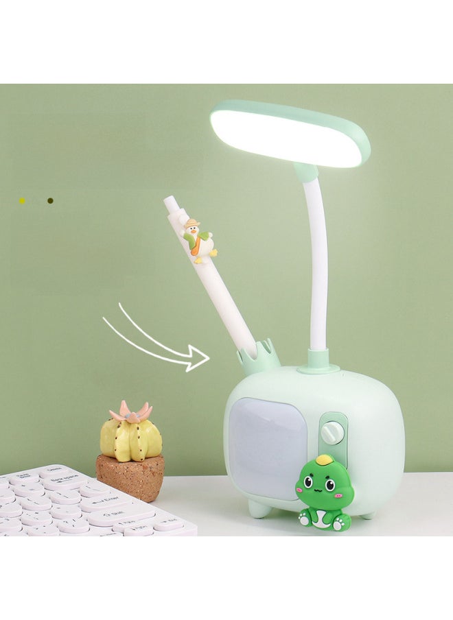Generic - Adorable Student Desk Lamp LED Eye Protection Reading Writing Light For Dormitory Bedside Small Night Light Charging And Plugging-Color:Small Dinosaur Green Distribution USB Charging Cable-Dimensions:9.5*6.3*22.5 - Image 1