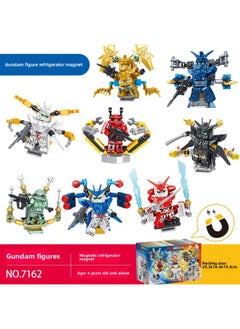 Senbao Creative Street View 610001-18 World Building Refrigerator Stickers Children Assembled Assembling Puzzle Building Blocks Toys-Color:Lewan 7162(8 Models) Gundam Refrigerator Stickers