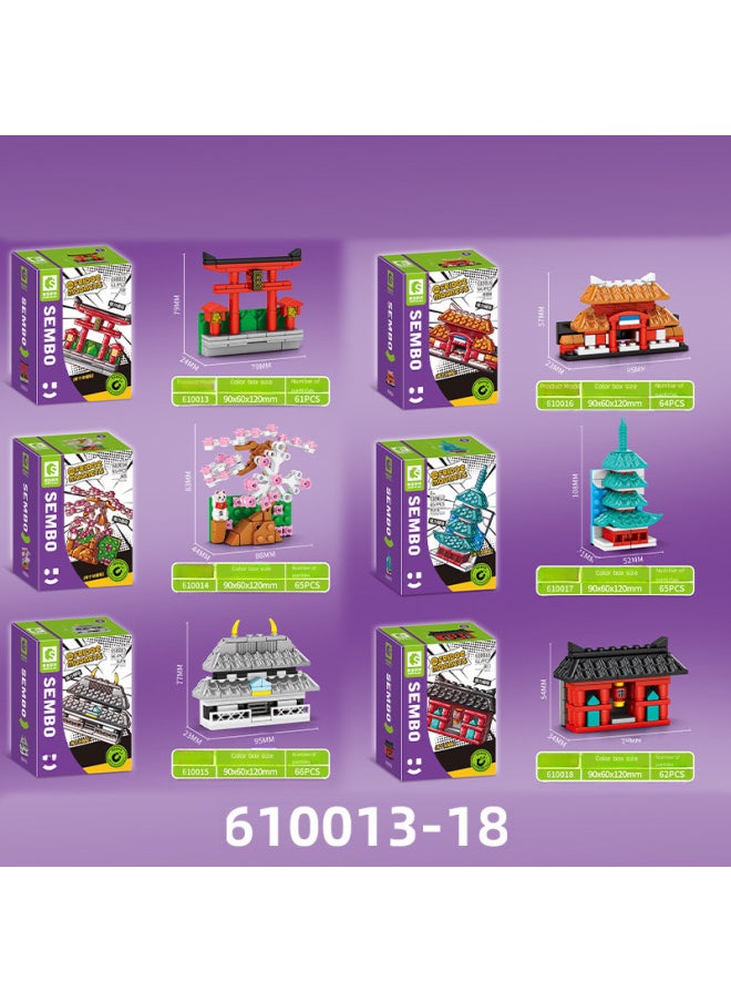 Generic - Senbao Creative Street View 610001-18 World Building Refrigerator Stickers Children Assembled Assembling Puzzle Building Blocks Toys-Color:Lewan 7162(8 Models) Gundam Refrigerator Stickers - Image 1