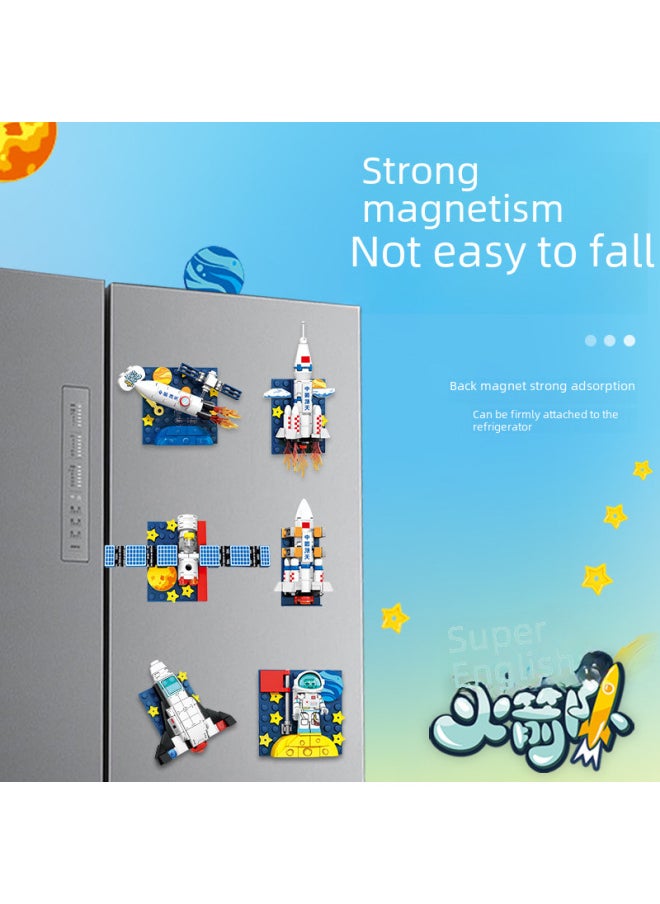 Generic - Senbao Creative Street View 610001-18 World Building Refrigerator Stickers Children Assembled Assembling Puzzle Building Blocks Toys-Color:Lewan 7162(8 Models) Gundam Refrigerator Stickers - Image 1
