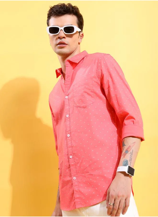 HIGHLANDER All Over Print Chest Pocket Shirt with Long Sleeves by Styli