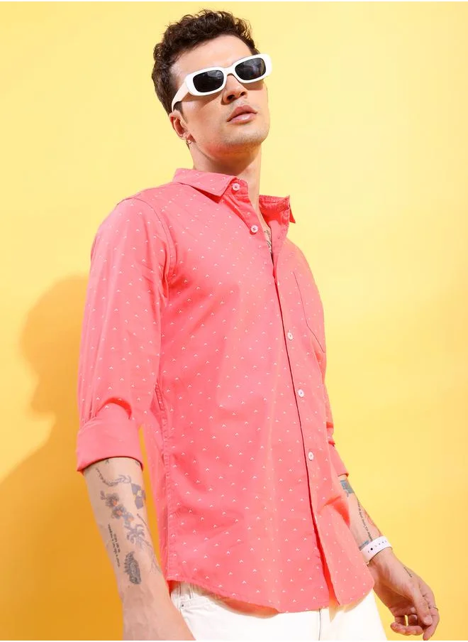 HIGHLANDER All Over Print Chest Pocket Shirt with Long Sleeves by Styli