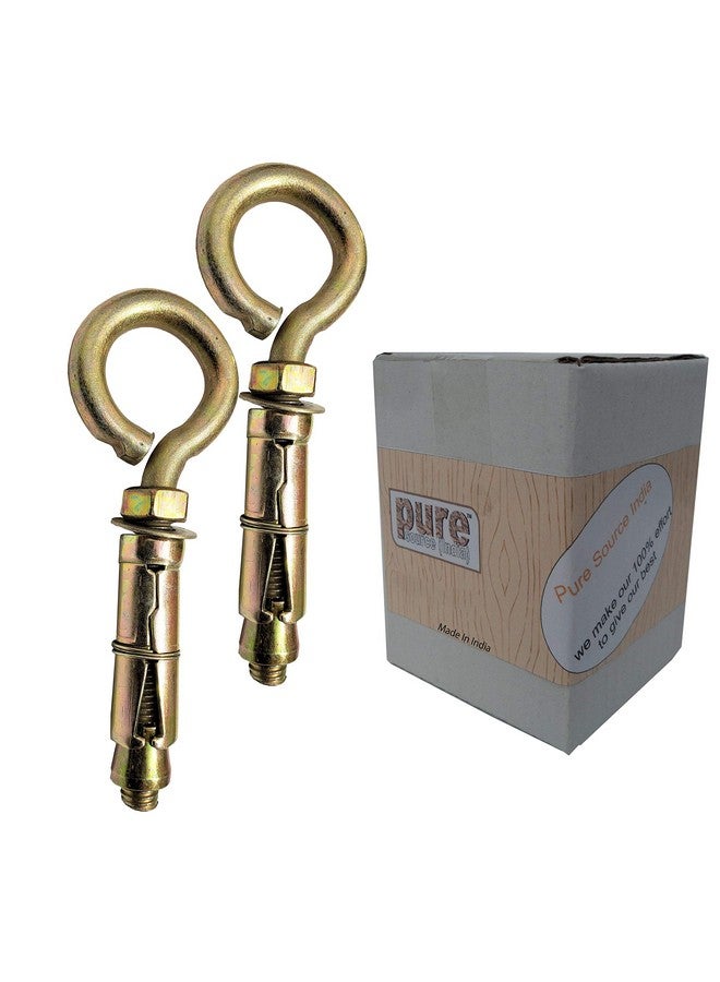 Pure Source India Hard Metal Closed Hook Anchor Fasteners, 8mm, 12 Pieces, Gold - Image 4