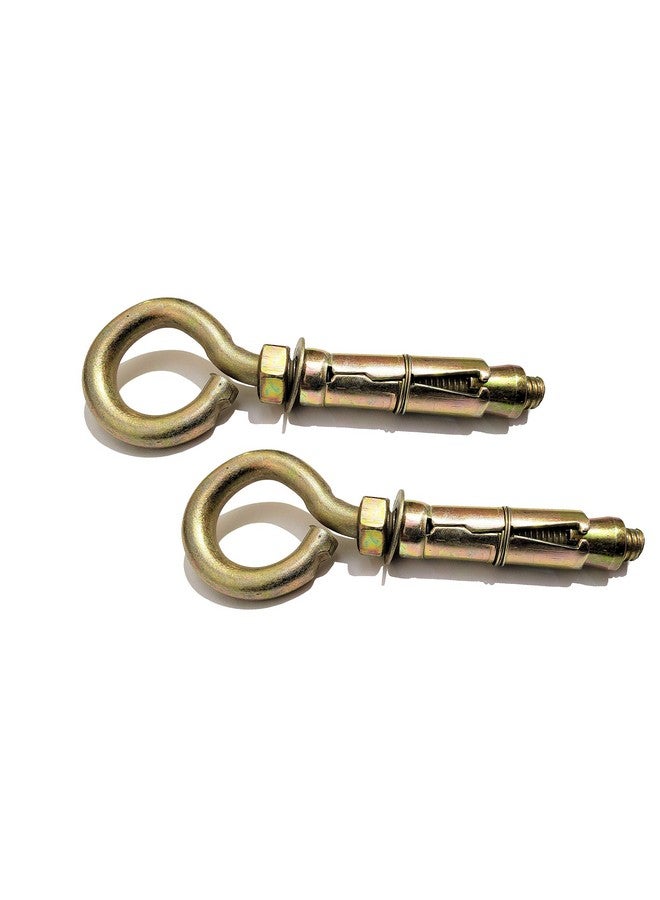 Pure Source India Hard Metal Closed Hook Anchor Fasteners, 8mm, 12 Pieces, Gold - Image 2