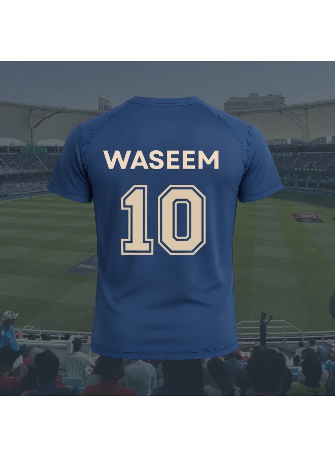 تيشيرت لاعب الكريكيت الرياضي في الإمارات العربية المتحدة - تيشيرت رجالي بأكمام قصيرة ورقبة دائرية يسمح بمرور الهواء - مثالي لممارسة الكريكيت وجلسات التدريب والملابس الرياضية اليومية - Image 2