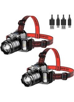 Headlamp Rechargeable 450 Lumen, 2-Pack