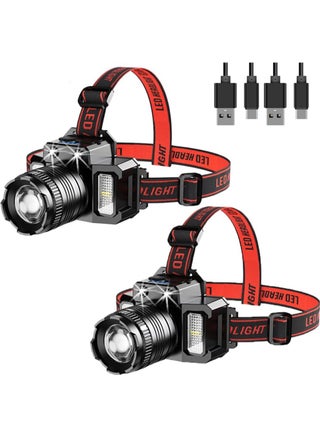 Headlamp Rechargeable 450 Lumen, 2-Pack