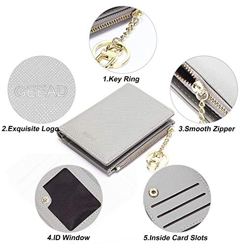GEEAD Small Wallets for Women Bifold Slim Coin Purse Zipper ID Card Holder - Image 5