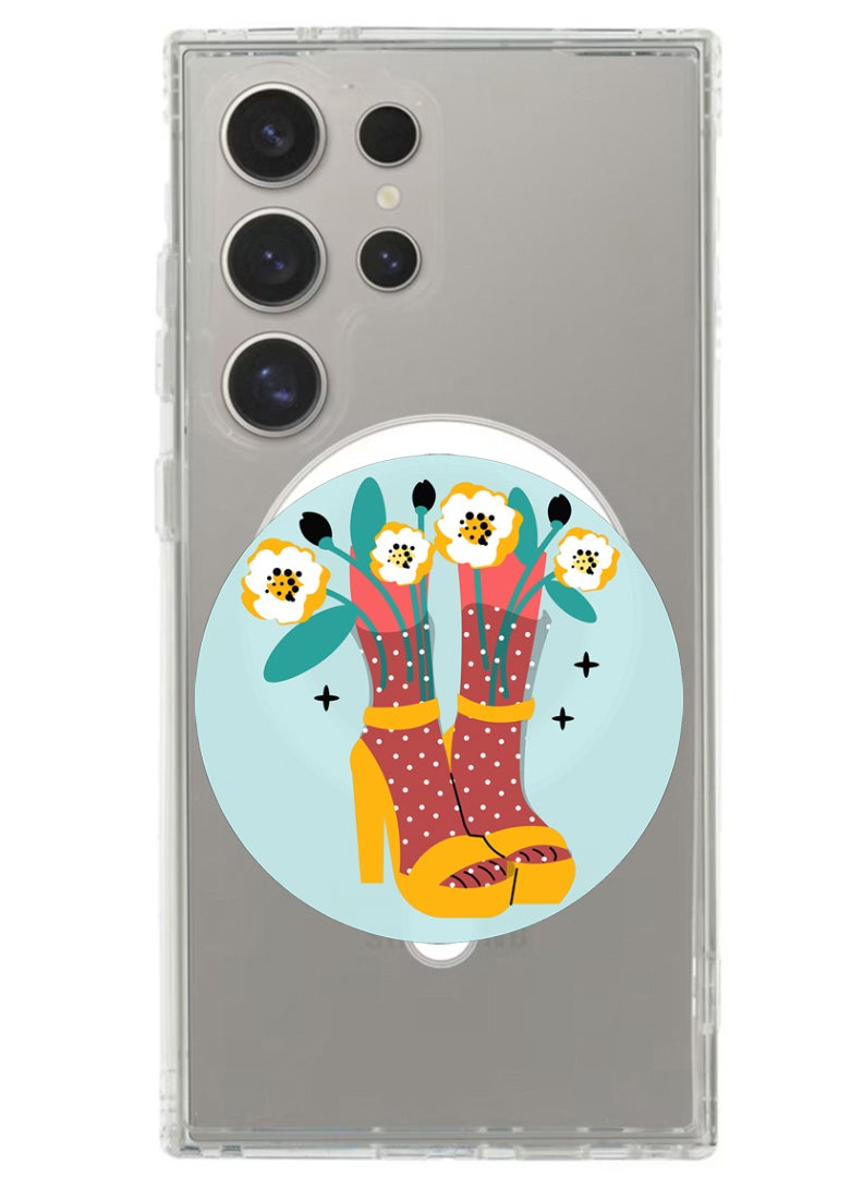 Theodor Magnetic Case for Samsung Galaxy S24 Ultra 6.8-inch Compatible with MagSafe Wireless Charging, Shockproof Phone Bumper Cover Heels - Image 1