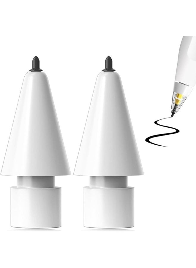 Tip Compatible With Apple Pencil Tips 2 Pcs Replacement Tip Pen For Apple Pencil Write Like A Real Pen For IPencil Nib IPad Accessories White - Image 1